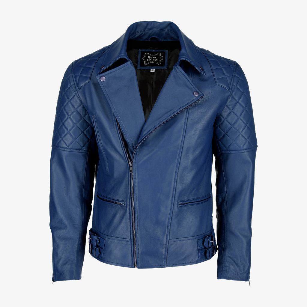 Men’s Black Diamond Quilted Leather Jacket