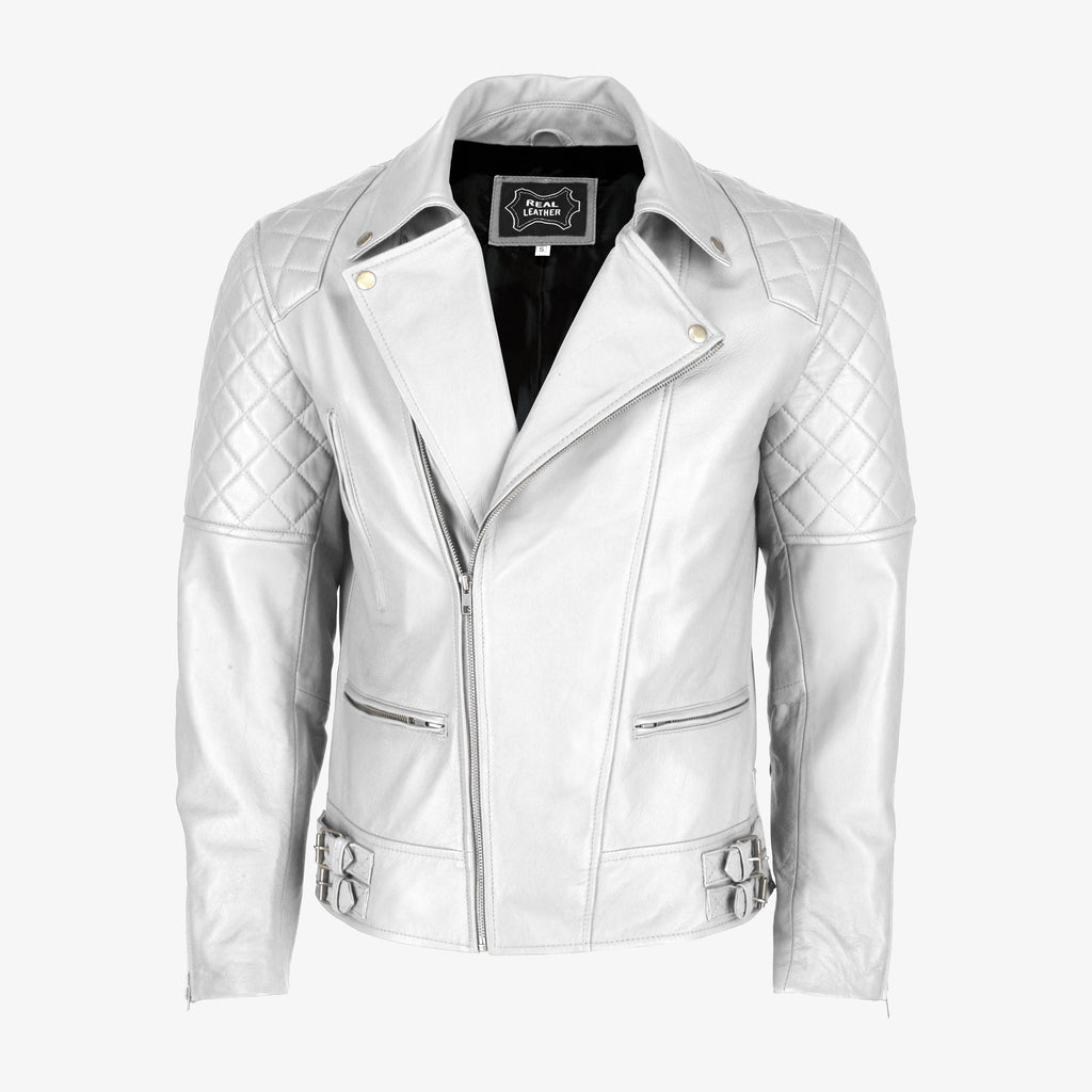 Men’s Black Diamond Quilted Leather Jacket