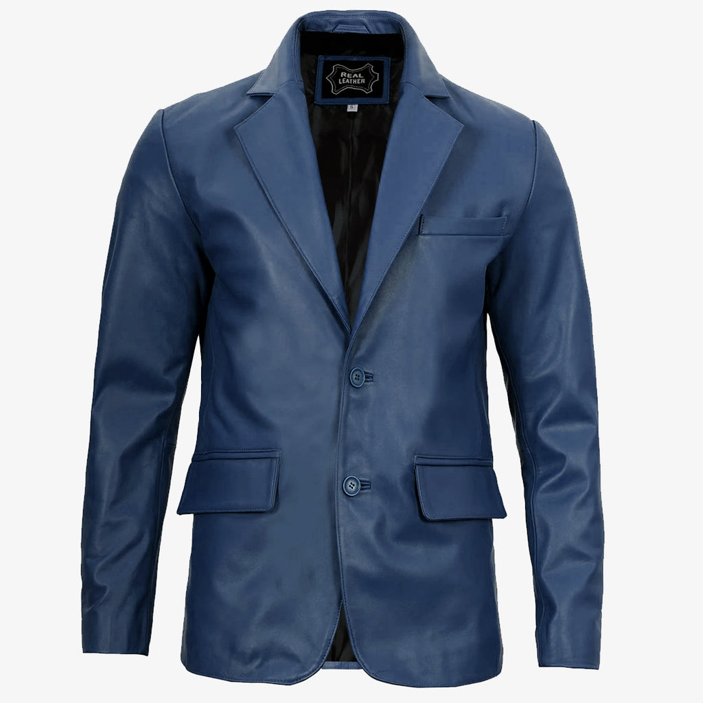 Men’s Black Lambskin Leather Blazer