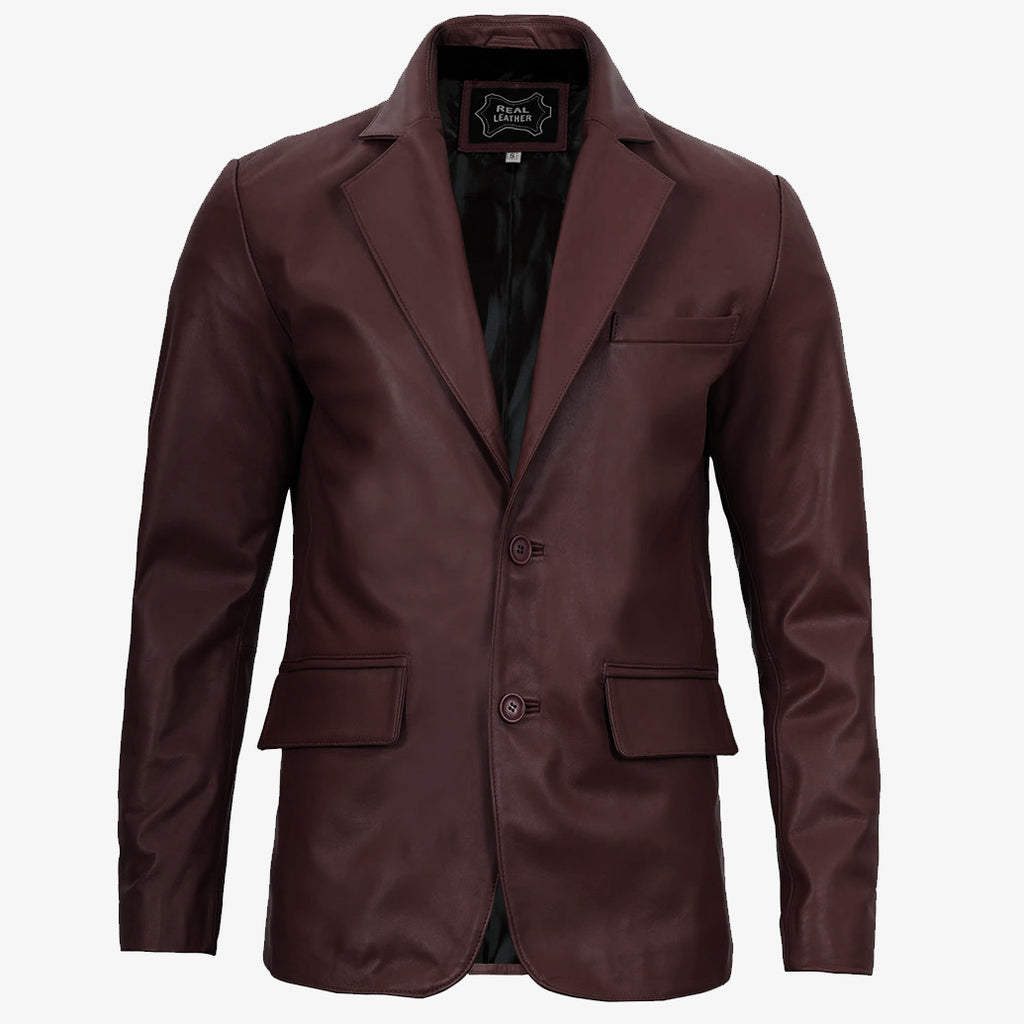 Men’s Black Lambskin Leather Blazer