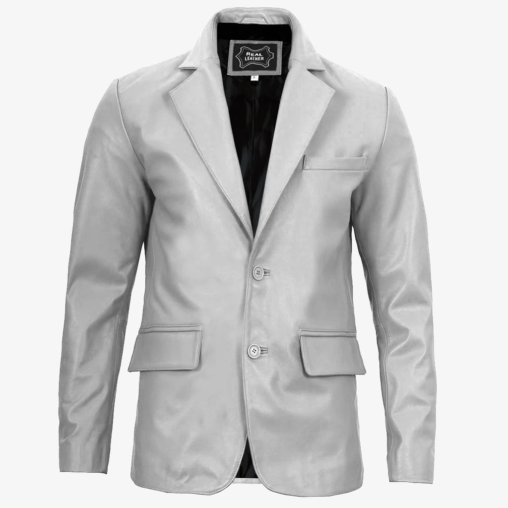 Men’s Black Lambskin Leather Blazer