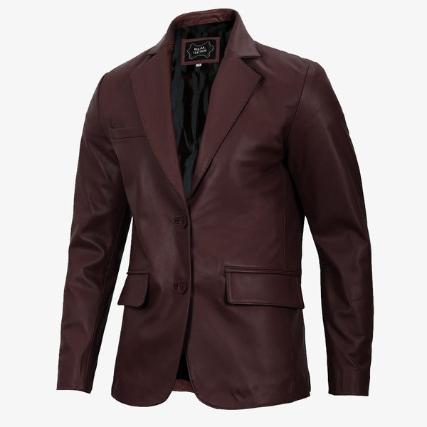 Men’s Black Lambskin Leather Blazer
