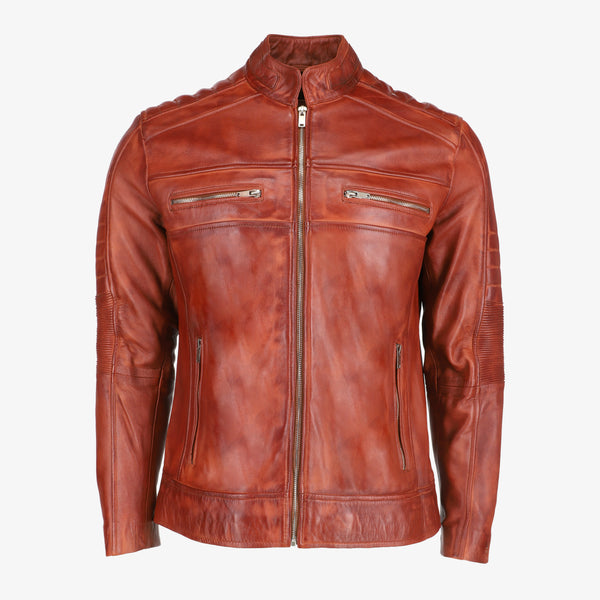 Men’s Vintage Brown Café Racer Leather Jacket