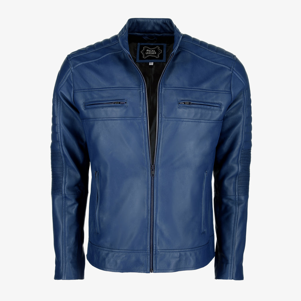 Men’s Black Cafe Racer Leather Jacket