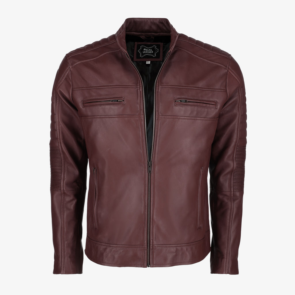 Men’s Black Cafe Racer Leather Jacket