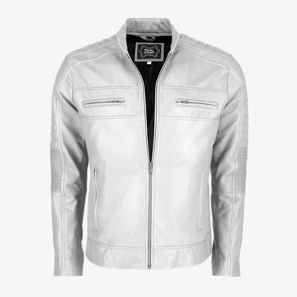 Men’s Black Cafe Racer Leather Jacket
