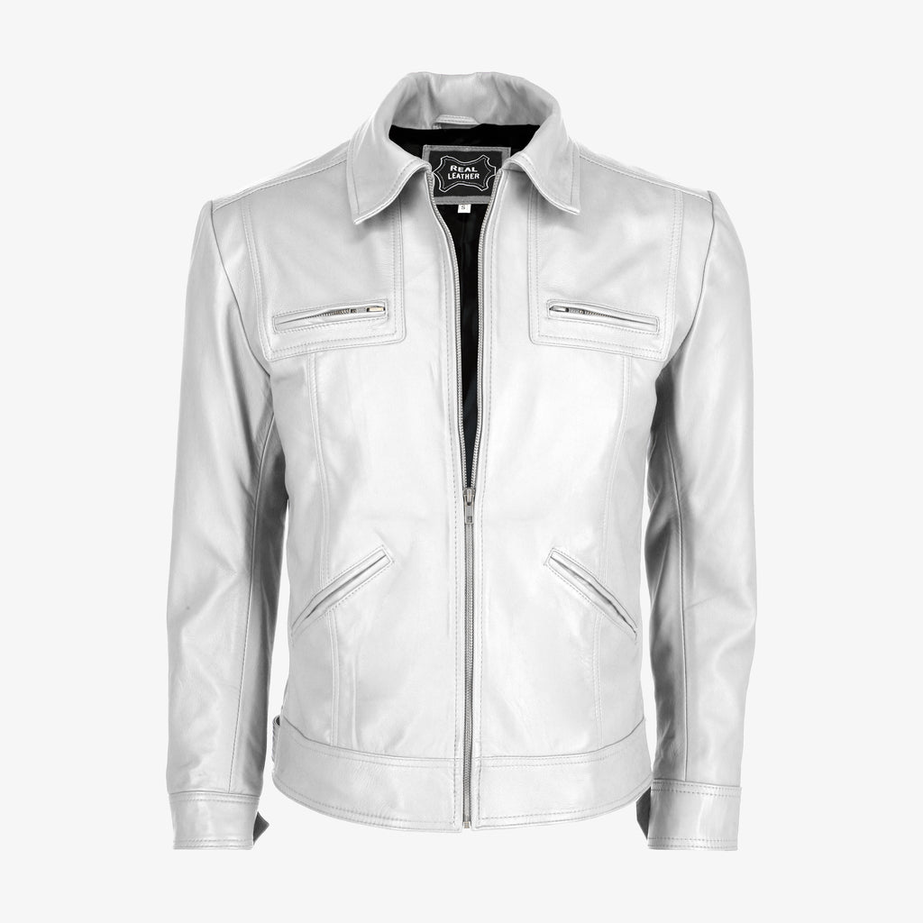 Men’s Black Lambskin Trucker Leather Jacket