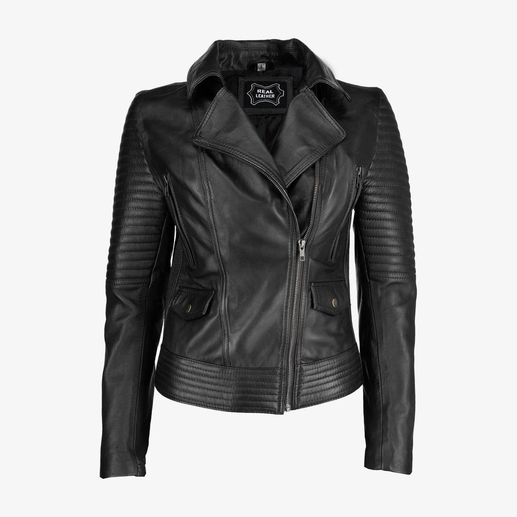 Women’s Black Asymmetrical Leather Jacket