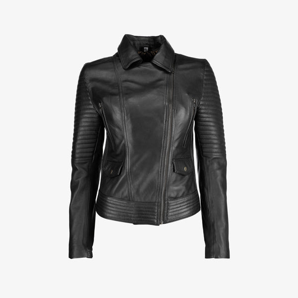 Women’s Black Asymmetrical Leather Jacket